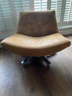 Lounge stoelen (2 st) van geschuurd leder cognac kleurig, Huis en Inrichting, Ophalen, Lounge modern, 75 tot 100 cm, Zo goed als nieuw
