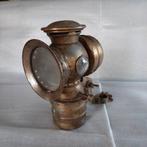 Antieke carbid lamp/lantaarn voor fiets gemerkt Mustang, Ophalen, Gebruikt, Overig, Voorlicht