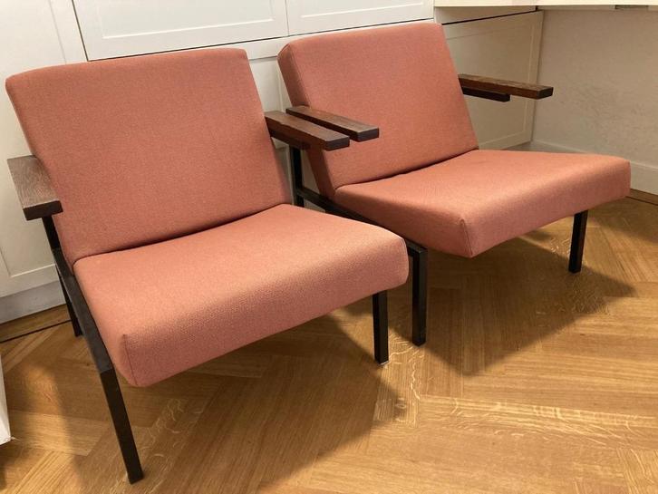 fauteuil 't Spectrum SZ-63 Martin Visser 2x, Huis en Inrichting, Fauteuils, Gebruikt, Hout, Metaal, Stof, Overige materialen, 50 tot 75 cm