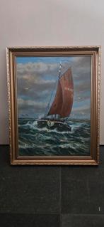 Schilderij van een zeilboot, 35x46cm, Antiek en Kunst, Ophalen of Verzenden