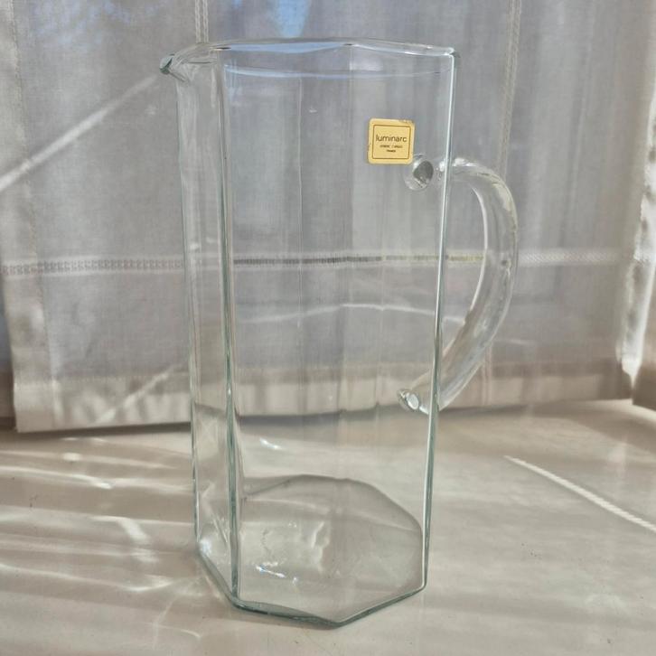 Vintage Luminarc glazen kan, Verzamelen, Glas en Borrelglaasjes, Zo goed als nieuw, Overige typen, Ophalen of Verzenden