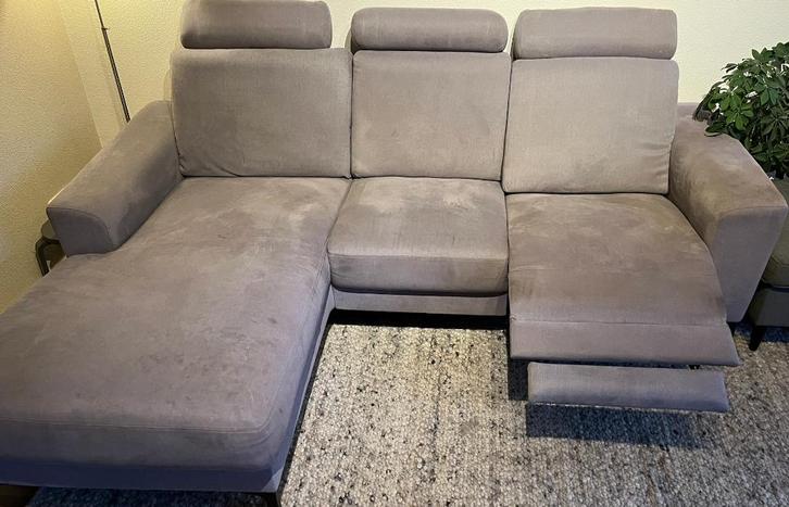 Hoekbank (2,5-zit) met elektrische relaxfunctie – grijs, Huis en Inrichting, Banken | Bankstellen, Gebruikt, Hoekbank, Driepersoons