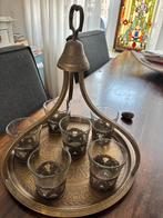Oosters thee service op blad, Huis en Inrichting, Ophalen of Verzenden, Zo goed als nieuw, Hout