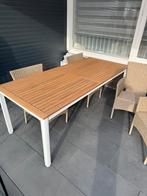 Mooie houten tuintafel set tekoop met 4 stoelen, Tuin en Terras, Tuintafels, Ophalen, Zo goed als nieuw, Rechthoekig, Hout