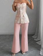 Dames Set licht roze broek en topje Maat L, Kleding | Dames, Jumpsuits, Verzenden, Zo goed als nieuw