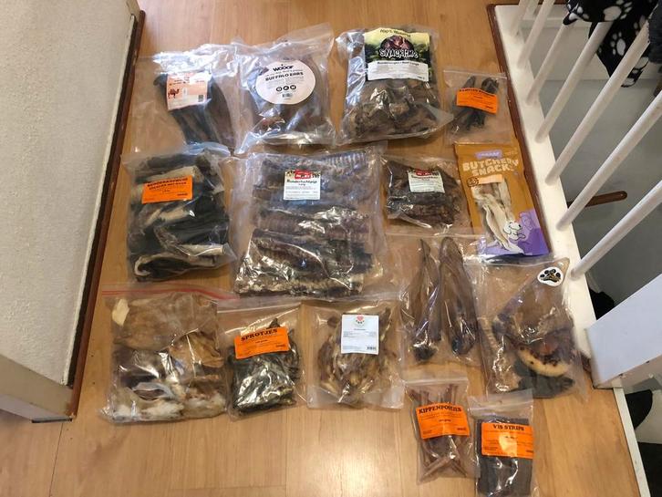 Vele kilo’s verse gedroogde hondensnacks - snacks voor hond, Dieren en Toebehoren, Dierenvoeding, Ophalen of Verzenden
