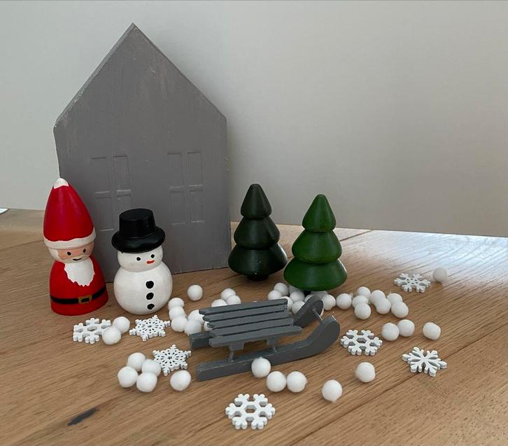 Winter Peg Dolls Set - Handgemaakt, Kinderen en Baby's, Kinderkamer | Inrichting en Decoratie, Nieuw, Overige typen, Ophalen of Verzenden