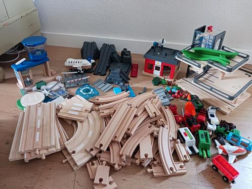 Houten rails met vele extra's, Kinderen en Baby's, Speelgoed | Houten speelgoed, Zo goed als nieuw, Overige typen, Ophalen of Verzenden