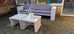Steigerhout bank + 2 tafels, Ophalen, Gebruikt, Hout