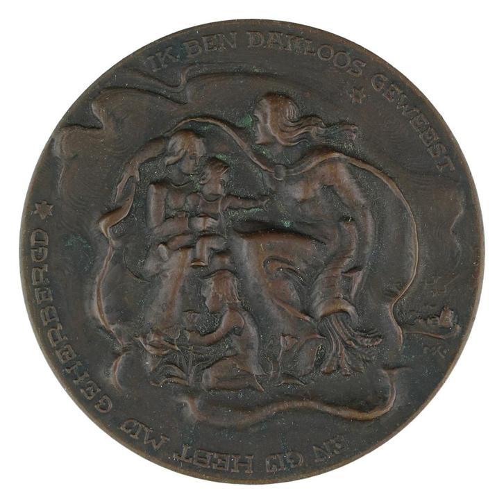 PENNING 1940 M. Kutterink : Evacuatiepenning Rotterdam º, Postzegels en Munten, Penningen en Medailles, Brons, Nederland, Verzenden