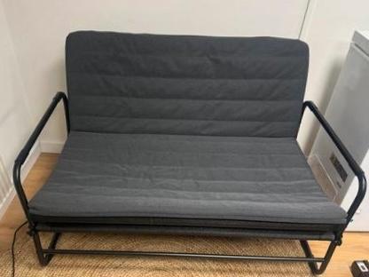 Ikea HAMMARAN, Huis en Inrichting, Slaapkamer | Bedden, Gebruikt, Eenpersoons, 120 cm, 200 cm, Metaal, Zwart, Verstelbaar, Ophalen