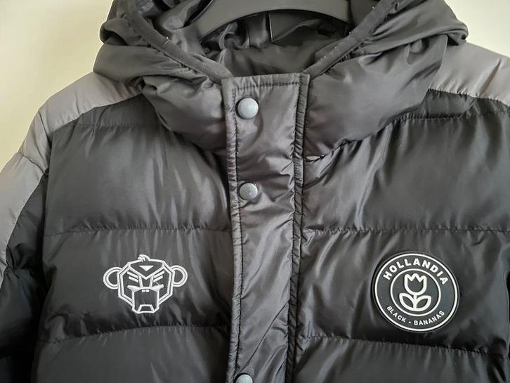 Gewatteerde zwarte Black Bananas winterjas, winter jas mt. L, Kleding | Heren, Jassen | Winter, Zo goed als nieuw, Maat 52/54 (L)