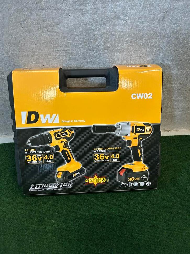 Nieuwe DW Germany boormachine en slagmoersleutel met 2 accu, Auto diversen, Autogereedschap, Ophalen