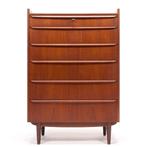 Deense vintage design ladekast jaren 50, 60 teakhout, Huis en Inrichting, Kasten | Ladekasten, Ophalen, Gebruikt, Mid-Century Modern Scandinavisch