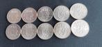 Zilveren guldens ,complete serie 10 stuks, Ophalen, 1 gulden, Koningin Juliana, Setje