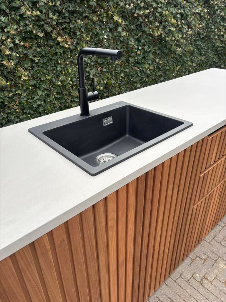 Maatwerk buitenkeuken. type 'Modern Sink'    beton-ciré blad, Tuin en Terras, Buitenkeukens, Ophalen of Verzenden, Nieuw, Houtskool