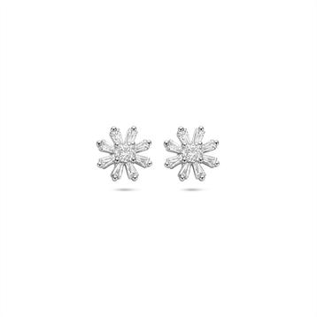 Zirkonia Bloem oorbellen zilver - GRATIS verzending! beschikbaar voor biedingen