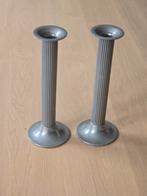 2x Art Deco (Ver)zilver(de) Dorische Kolom Kandelaars €39, Antiek en Kunst, Ophalen of Verzenden, Zilver