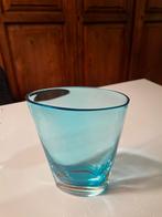 Iittala Ovaal Vaasje - Blauw Glas, Blauw, Ophalen of Verzenden, Minder dan 50 cm, Glas