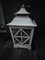 Witte Brocante Lantaarn Windlicht - 50cm, Huis en Inrichting, Woonaccessoires | Kandelaars en Kaarsen, 25 tot 50 cm, Wit, Ophalen of Verzenden