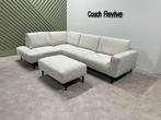 GRATIS LEVERING Z.G.A.N witte hoekbank 290x200 Gereinigd, Ophalen of Verzenden, Zo goed als nieuw, Vierpersoons of meer, Stof