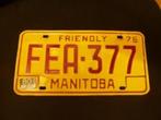 Kentekenplaat licenseplate Friendly Manitoba 1976 Canada, Verzenden, Gebruikt, Auto's
