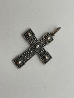 Z358 Prachtige zilveren kruis hanger, Ophalen of Verzenden, X, Kruis of Symbool, Zilver