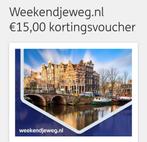 Weekendje weg kortingsvoucher twv 15 euro, Tickets en Kaartjes, Hotelbonnen, Eén persoon, 3 overnachtingen of meer