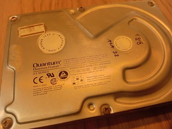 Quantum Fireball 3.5" IDE HDD - Vintage Harde Schijf, Computers en Software, Harde schijven, Gebruikt, Desktop, Intern, HDD, IDE