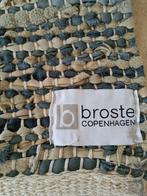 Kleed Broste Copenhagen van stroken leer en suede, Huis en Inrichting, Stoffering | Tapijten en Kleden, Ophalen, Blauw, Rechthoekig