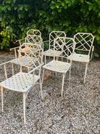 Set van 6 metalen tuinstoelen uit jaren 60, Ophalen, Gebruikt, Aluminium