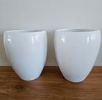 Mooie witte bloempotten, Rond, Ophalen of Verzenden, Zo goed als nieuw, Aardewerk