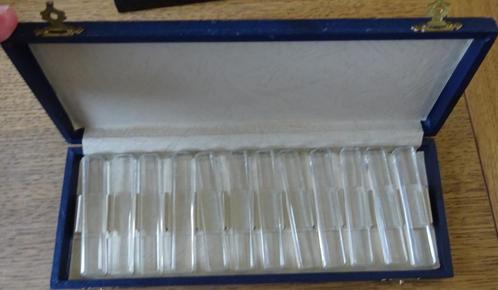 12 Glazen bestekdragers - in originele koffer, Antiek en Kunst, Antiek | Glas en Kristal, Ophalen of Verzenden