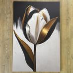 Luxe canvas schilderij gouden tulp 80x120 cm, Oorspronkelijke maker, Nieuw, Ophalen of Verzenden, Print