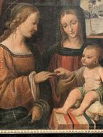 Antieke schilderij. 45x47. €325., Antiek en Kunst, Ophalen