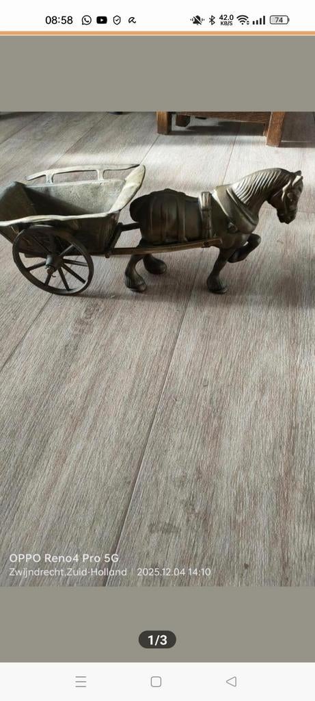 Koperen paard en wagen, Ophalen of Verzenden