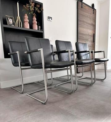 4/6/8/10 zwart leder Henders & Hazel design eetkamerstoelen beschikbaar voor biedingen