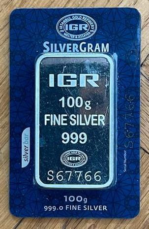 IGR gesealde 100 gram zilverbaar beschikbaar voor biedingen