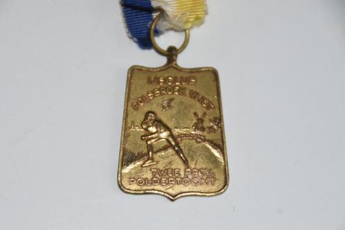 Medaille 2 Provincien Poldertocht Schaatsen Polsbroek Vlist, Postzegels en Munten, Penningen en Medailles, Nederland, Ophalen of Verzenden