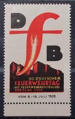 Duitsland sluitzegel - Brandweerdag Breslau 1928, Ophalen of Verzenden, Overige periodes, Postfris