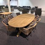 Tuinset - Ovaal - Wicker, Tuin en Terras, Tuintafels, Ophalen, Zo goed als nieuw, Ovaal, Hout