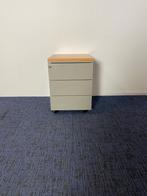 Ladeblok, aluminium, beuken topblad, 3 laden, Huis en Inrichting, Kasten | Ladekasten, Ophalen, Minder dan 50 cm, Gebruikt, 3 of 4 laden