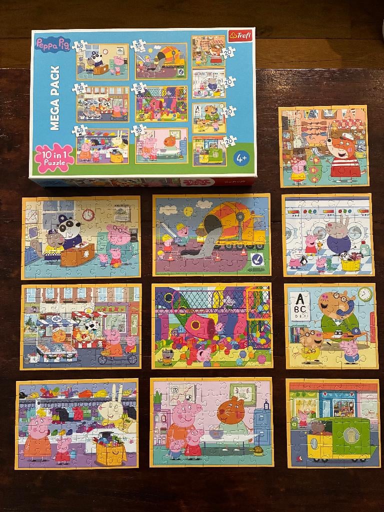 Megapack Peppa Pig puzzels (10 stuks), Ophalen, 10 tot 50 stukjes, Gebruikt, 4 tot 6 jaar