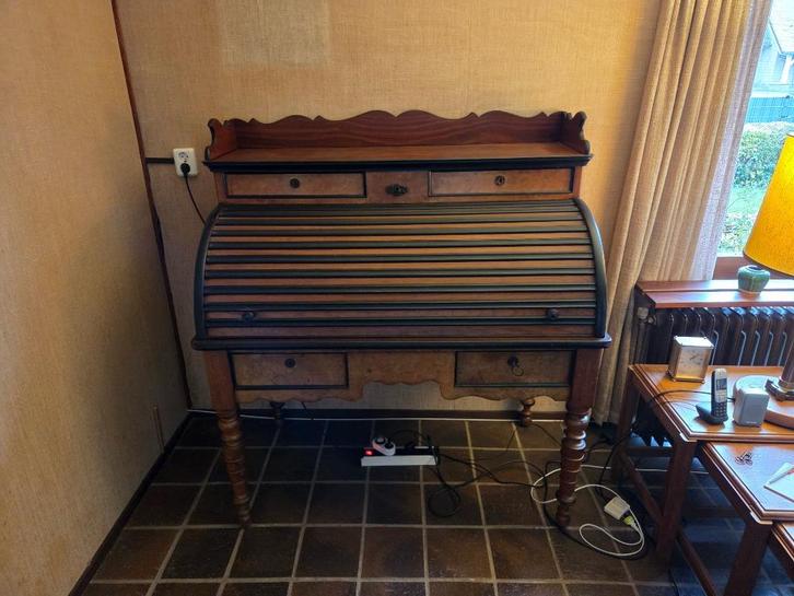 Antiek cilinder rolluikbureau met schrijftafel / directoire, Antiek en Kunst, Antiek | Kantoor en Zakelijk, Ophalen