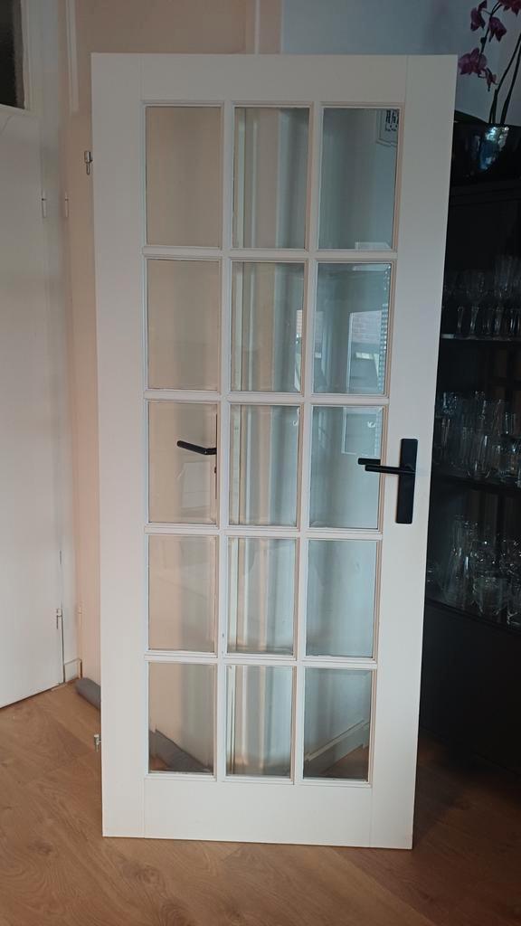 Opdekdeur Binnen Links 201x85cm, Doe-het-zelf en Verbouw, Deuren en Horren, Binnendeur, 200 tot 215 cm, Glas, Ophalen