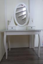 Ikea - HEMNES Toilettafel met spiegel, wit 150x50 + kruk, Huis en Inrichting, Ophalen, Gebruikt, 50 tot 100 cm, Minder dan 100 cm