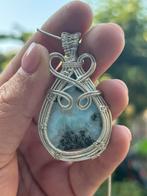 Larimar Edelsteenketting Wirewrap Handgemaakt, Overige voorstellingen, Blauw, Nieuw, Ophalen of Verzenden