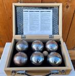 Petanque ballen jeu de boules set in houten koffer kist, Antiek en Kunst, Ophalen of Verzenden