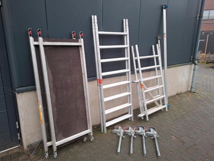 Layher Zifa kamersteiger inclusief opzetframe's WH ca. 5 mtr, Doe-het-zelf en Verbouw, Steigers, Zo goed als nieuw, Rolsteiger of Kamersteiger