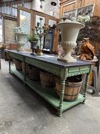 lange tafel stoffentafel stoffen 6 poot, Huis en Inrichting, Tafels | Eettafels, Gebruikt, 200 cm of meer, Rechthoekig, 50 tot 100 cm